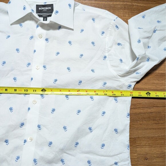 Bonobos Dress Shirt Mens 16-34 Stretch White Floral All Over Print Button Up - Picture 7 of 9